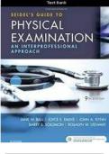 Seidel's Guide to Physical Examination 9th Edition Ball Test Bank COMPLETE2023