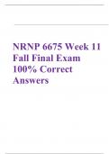 NRNP 6675 Week 11 Fall Final Exam 100