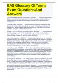 EAS Glossary Of Terms Exam Questions And Answers