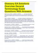 Glossary EA Solutions Overview General Terminology Exam Questions With Answers