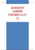 2023/2024 HESI RN LEADERSHIP EXAMVERSION 1 & 2 (V1-V2)