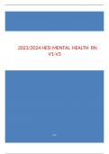 2023/2024 HESI MENTAL  HEALTH  RN V1-V3