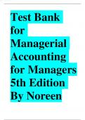 Test Bank for Managerial Accounting for Managers 5th Edition By Noreen