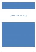 COUN 506 EXAM 3| LATEST SOLUTION 