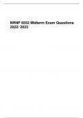 NRNP 6552 Midterm Exam Questions 