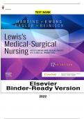 Test Bank for Lewis's Medical-Surgical Nursing: Assessment and Management of Clinical Problems, 12th Edition  by Mariann M. Harding, Jeffrey Kwong,Debra Hagler, Courtney Reinisch - Complete, Elaborated and Latest Test Bank. ALL Chapters (1-69) Included &