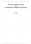 Introduction to Earthquake Engineering 1st Edition By Hector Estrada (Solution Manual)