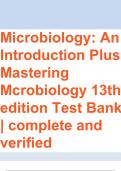 Microbiology: An Introduction Plus Mastering Microbiology , 13th Edition Test Bank (complete) | A Complete Test Bank for Microbiology: An Introduction Plus Mastering Microbiology 13th Edition.