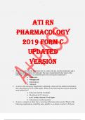 ATI RN PHARMACOLOGY 2019 FORM C QUESTIONS WITH COMPLETE ANSWERS 2023