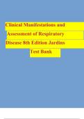 Clinical Manifestations and Assessment of Respiratory Disease 8th Edition Jardins Test Bank 