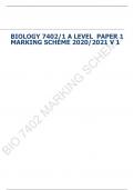 BIOLOGY 7402/1 A LEVEL PAPER 1  MARKING SCHEME 2020/2021 V 1