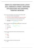 NRNP 6552 MIDTERM EXAM LATEST 2023 /NRNP6552 WEEK 6 MIDTERM 100 QUESTIONS AND ANSWERS| VERIFIED ANSWERS