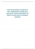 HESI PN MATERNITY EXAM-WITH 100% VERIFIED SOLUTIONS-2023-2024 SWIFT RIVER (UNIVERSITY OF NORTH TEXAS HEALTH SCIENCE CENTER)