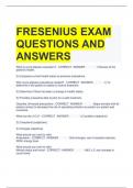 FRESENIUS EXAM QUESTIONS AND ANSWERS