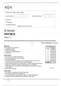 AQA A-level PHYSICS Paper 2 June 2022 Actual Paper 