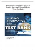 Nursing Informatics for the Advanced Practice Nurse 2nd Edition McBride Tietze Test Bank