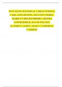 TEST BANK MATERNAL CHILD NURSING CARE, 6TH EDITION, SHANNON PERRY, MARILYN HOCKENBERRY, DEITRA LOWDERMILK, DAVID WILSON, KATHRYN ALDEN, MARY CATHERINE CASHION