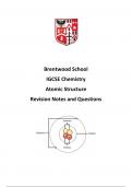 GCSE Atomic Structure Basics  (Revision Guide with answers)