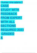 I human nina adams 2 CASE STUDY WITH FEEDBACK FROM EXPERT WITH ALL SECTIONS REQUIRED 2023 GRADED A