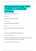 Fresenius PCT exam 100%  CORRECT ANSWERS  2023/2024