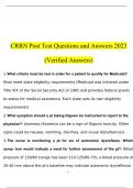 CRRN Post Test Questions and Answers 2023 (Verified Answers)