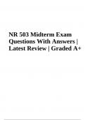 NR 503 Midterm Exam Questions With Correct Answers | Latest Review Graded A+ 2023/2024.