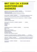 MKT 3351 CH. 4 EXAM QUESTIONS AND ANSWERS