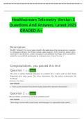 Healthstream Telemetry Version 3   Questions And Answers. Latest 2023  GRADED A+  