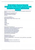 DCSA SPeD: Physical Security Certification (PSC) Exam questions with Complete Solutions 2023/Verified Answers/PHYSICAL SECURITY-- (SPED), Physical Security Certification (PSC), DCSA SPeD: Physical Security Certification (PSC)EXAM_2023