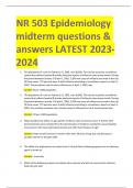 NR 503 Epidemiology midterm questions & answers LATEST 2023-2024