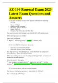 AZ-104 Renewal Exam 2023 Latest Exam Questions and Answers