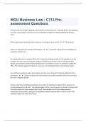 WGU Business Law - C713/108 Pre-assessment Questions With Updated Answers