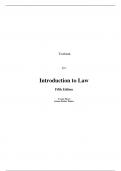 Introduction to Law 5th Edition By Joanne  Hames, Yvonne Ekern (Test Bank)