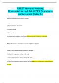 ABRET Normal Variants, Normal/Abnormal Adult EEG Questions and Answers Rated A+