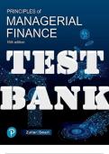 TEST BANK & SOLUTIONS MANUAL for Principles of Managerial Finance 16th Edition by Chad Zutter and Smart  | Complete 19 Chapters