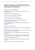 ExCPT Pharmacy Tech Exam Correct Questions & Answers!!