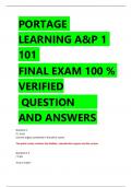 Exam (elaborations) PORTAGE  LEARNING A&P 1  101 