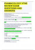 PHAMACOLOGY VTNE REVIEW EXAM QUESTIONS AND ANSWERS