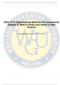 WGU C715 Organizational Behavior Pre Assessment (Graded A) (Best to Study your Exam) (Latest  Version)