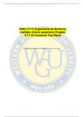 WGU C715 Organizational Behavior multiple choice questions Chapter  5-17 (8 Versions) Test Bank