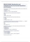 REHS EXAM- Residential and institutional Environmental-Questions and Answers