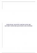 IAHSS BASIC TRAINING FOR HEALTHCARE SECURITY OFFICERS QUESTIONS AND ANSWERS