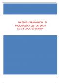 Portage Learning BIOD 171 Microbiology Lecture Exam Key 1-6