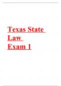 Texas State Law - Exam I with 98 Questions and Answers