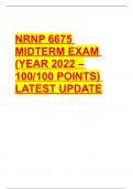 NRNP 6675-15; NRNP 6675 Week 6 Midterm Exam 2022/23 100% solved -Graded A+