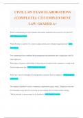 CIVIL LAW EXAM ELABORATIONS (COMPLETE): C233 EMPLOYMENT LAW. GRADED A+