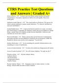 CTRS Practice Test Questions and Answers | Graded A+