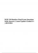 NUR 150 Hondros Final Exam Questions With Answers | Latest Update Graded A+ | 2023/2024