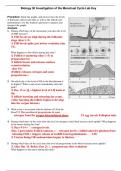 Biology 30 Investigation of the Menstrual Cycle Lab Key.