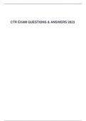 CTR EXAM QUESTIONS & ANSWERS 2023